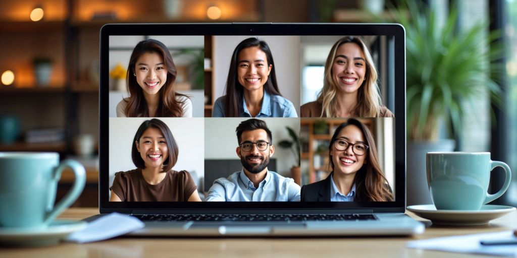 Diverse team in a virtual meeting