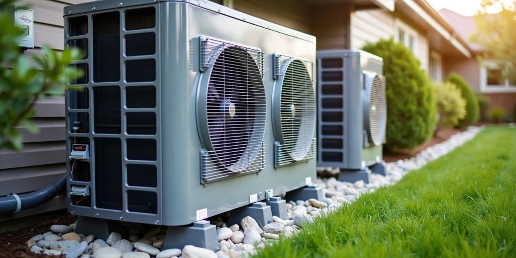 Modern HVAC system in a residential setting.