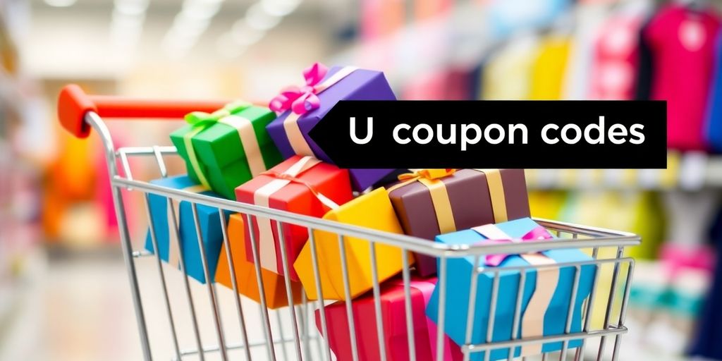 Shopping cart filled with unique coupon codes.