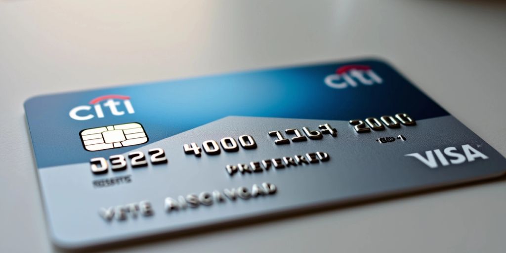 Citi Diamond Preferred Credit Card on a blurred background.